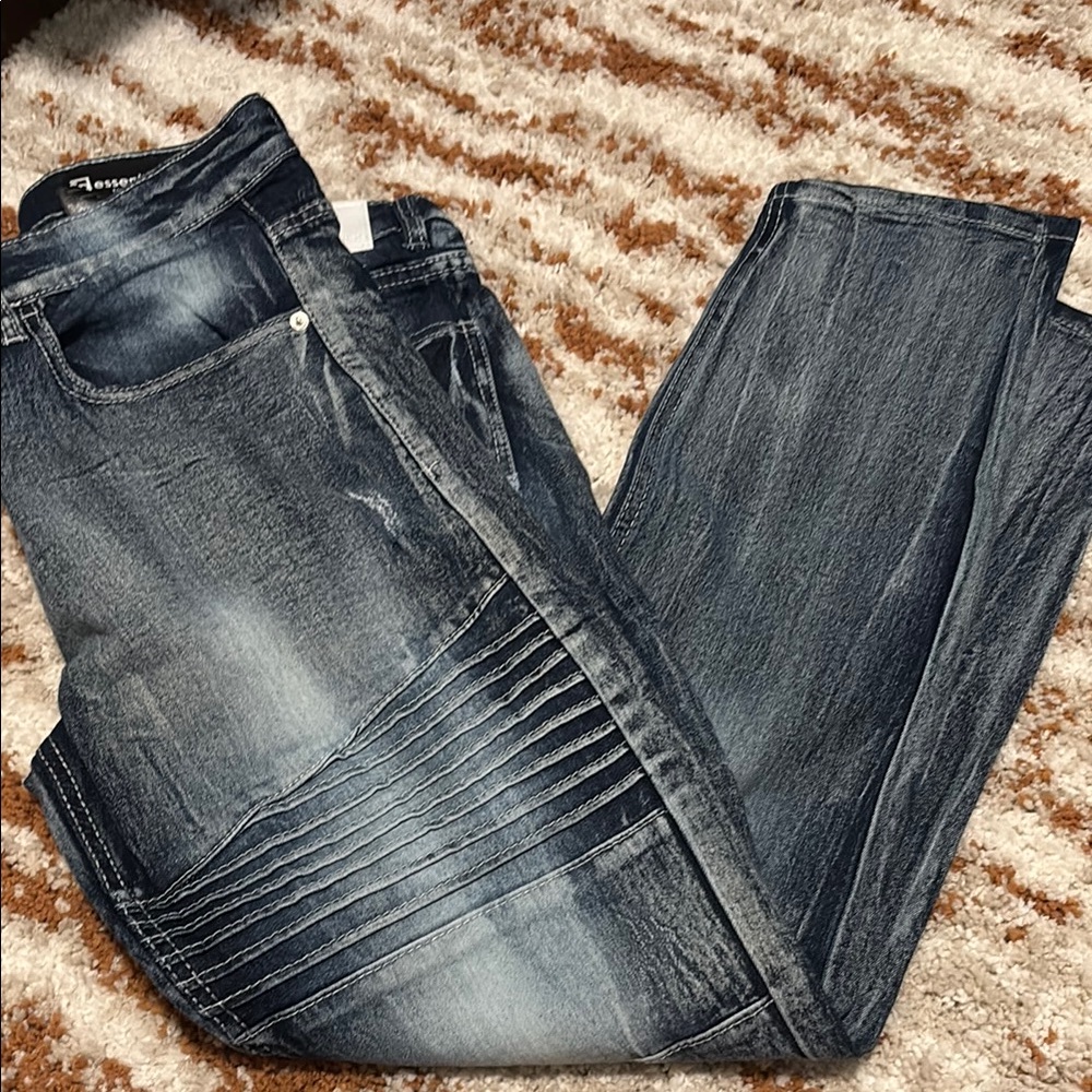 Stylish Blue Jeans with Unique Stitching